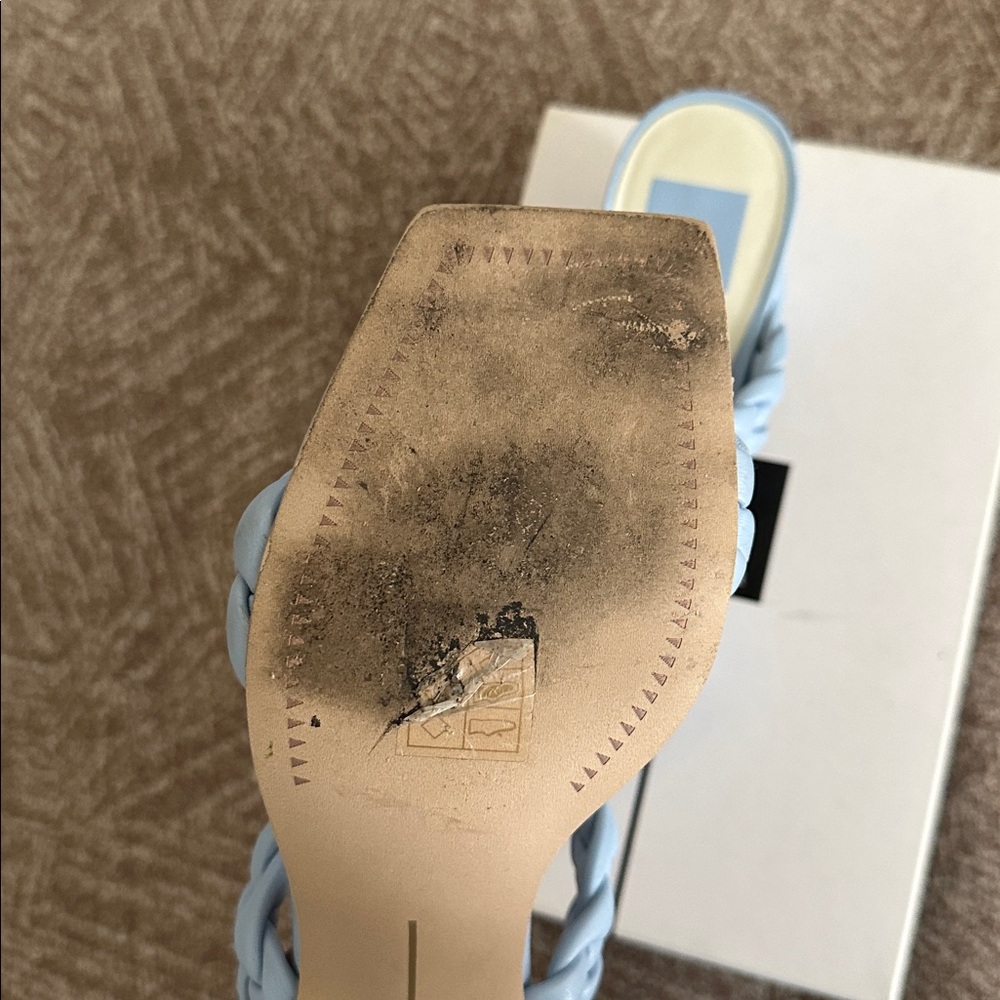 Dolce Vita Light Blue Braided Heeled Sandals - Picture 3 of 5